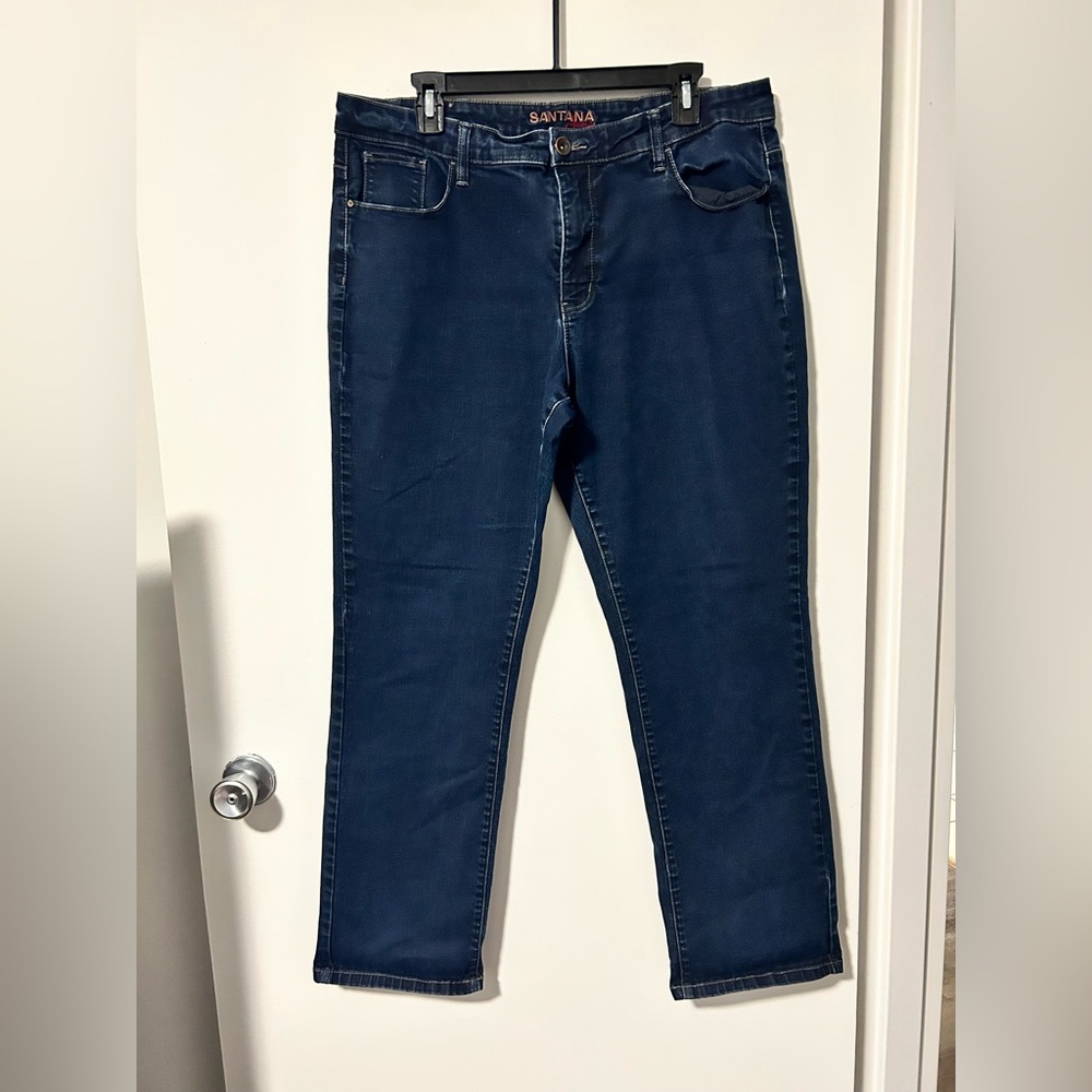Santana Skinny Mid-Rise Jeans in Dark Blue
